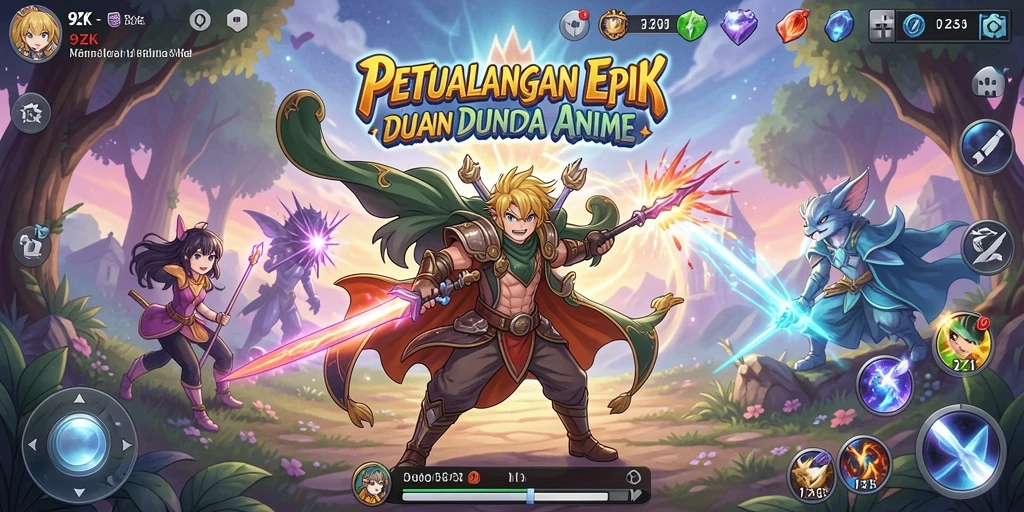 Tampilan screenshot game 9ZK menampilkan karakter anime dalam aksi.