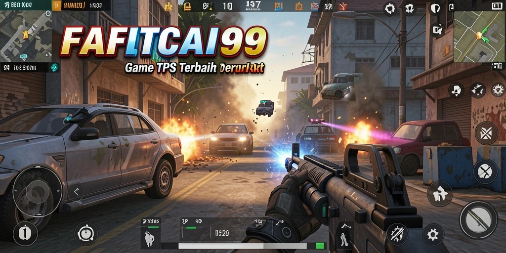 Tangkapan layar menunjukkan aksi mendebarkan dalam game TPS FATCAI99.