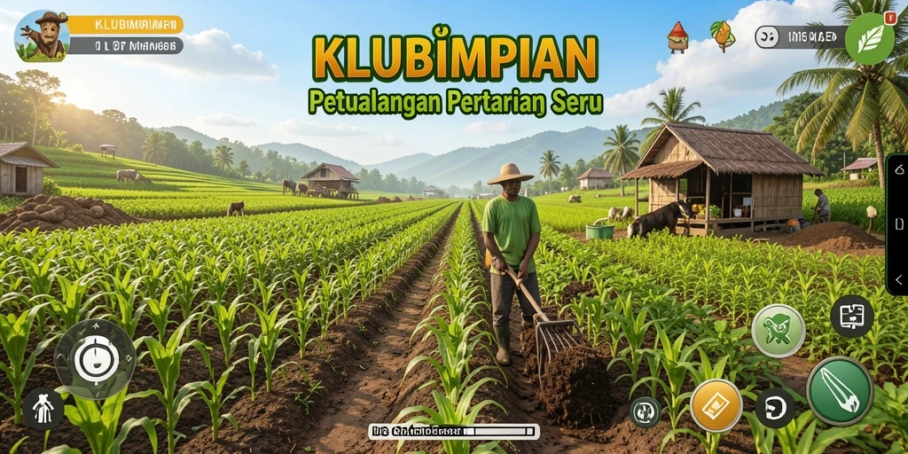 Gameplay menarik di KLUBIMPIAN dengan berbagai aktivitas pertanian.